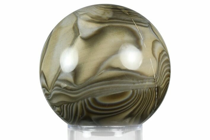 Polished Striped Flint Sphere - Poland #369037